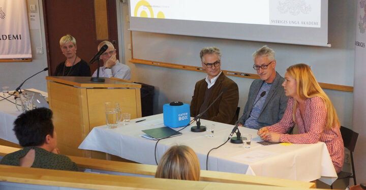 Panel karriärseminarium Foto: Sveriges unga akademi